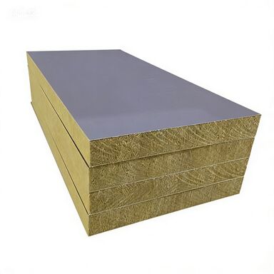 Harga yang bagus Panel wol batu berwarna cokelat kekuningan Panel lebar 1000 1200 mm Galvanized Steel Aluminium stainless steel facingmaterial untuk isolasi termal on line